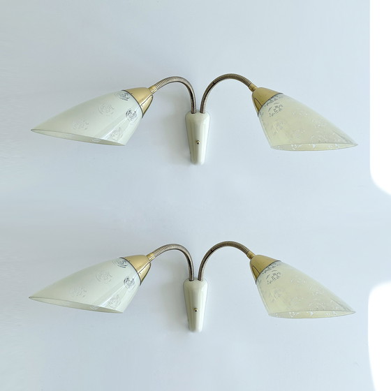 Image 1 of 2x Vintage Modular Wall Lamps, 1950s