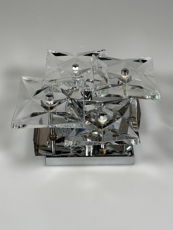 Image 1 of Lampada da parete Wall Scone anni '60/'70 di Kinkeldey Leuchten, design in vetro e cromo