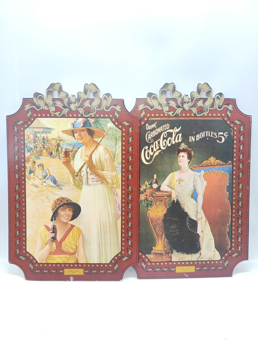 2 x Coca-Cola advertising sign