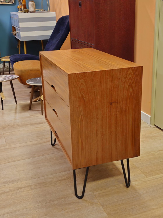 Image 1 of Vintage Chest of Drawers Small Drawer Cabinet Small Cabinet Hairpin Legs