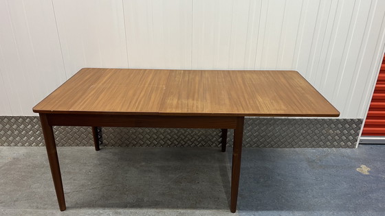 Image 1 of Vintage Mid - Century Extendable Dining Table Teak Wood