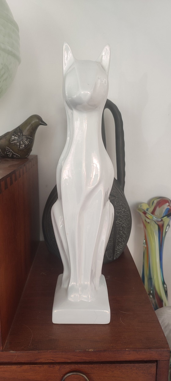 Scultura Felina Stile Art Déco (31 Cm) Ceramica Italiana – céramique italienne, Oggetti decorativi (photo 14 of 14)