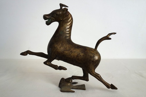 Bronze Ganzu horse statue, China
