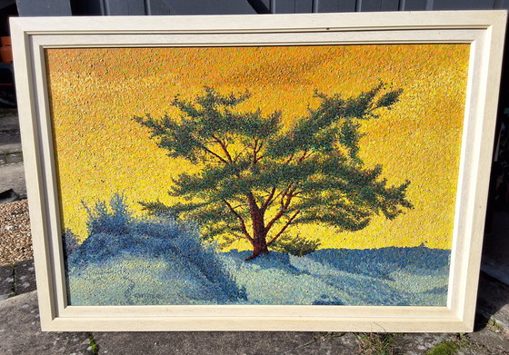 Image 1 of Scilderij boom pointillé Cees Witters
