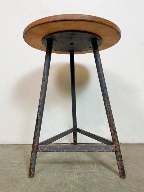 Image 1 of Sgabello da officina industriale grigio, anni '60