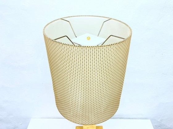 Image 1 of Floor lamp or table lamp with gilded ceramic base Hollywood Regency 60s 70s