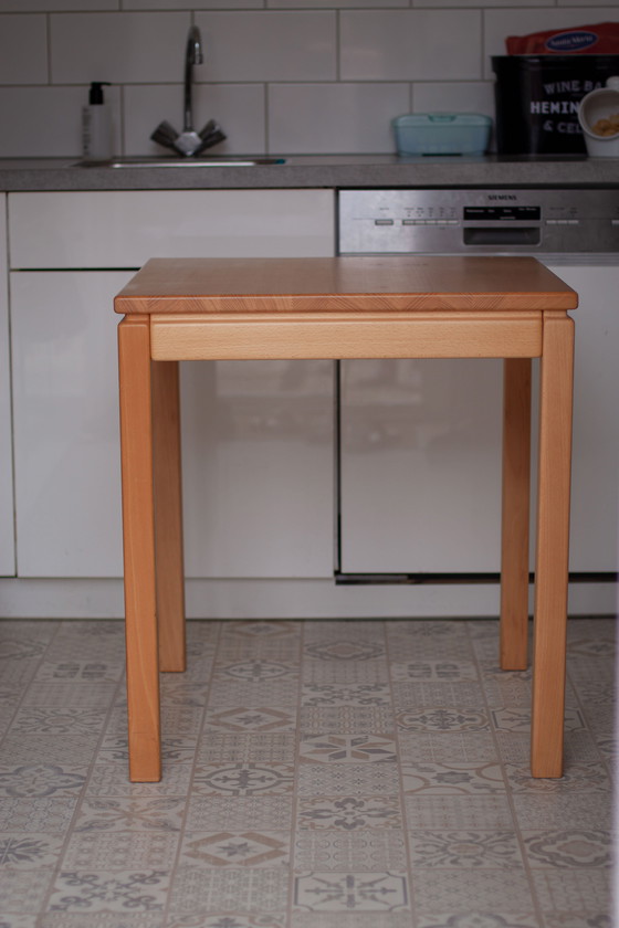 Image 1 of Table de salle à manger en hêtre de conception danoise fabriquée par "Brødrene Andersen", années 1960