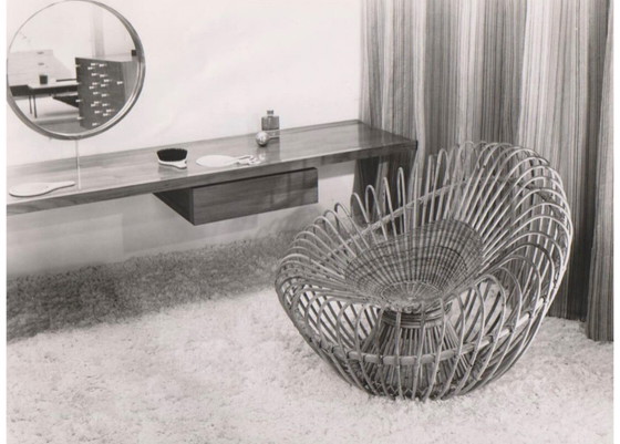 Image 1 of Chaise "Soleil" en bambou et osier par Janine Abraham et Jan Dirk Rol, France 1958