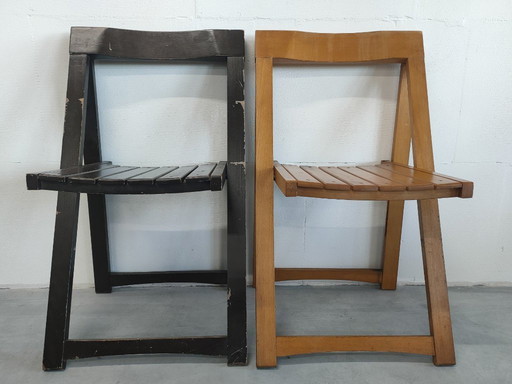 Juego de 2 sillas vintage de madera enrejada estilo Trieste de Aldo Jacober, años 60