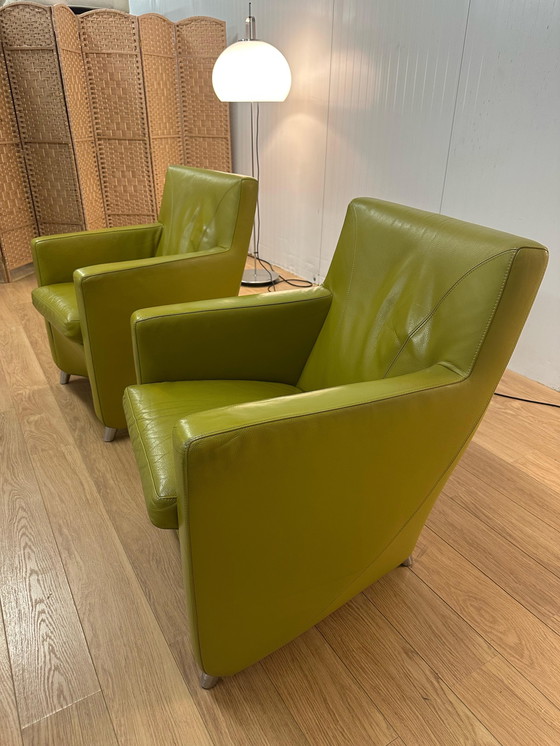 Image 1 of 2x Leolux Dolcinea Fauteuils Vert | Légèrement utilisé
