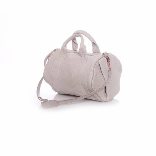 Borsa Rockie Alexander Wang, grigio chiaro con borchie color rosa.