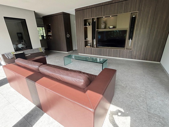 Image 1 of Poltrona Frau Massimo 3-Sitzer Sofa aus Kalbsleder dunkelbraun