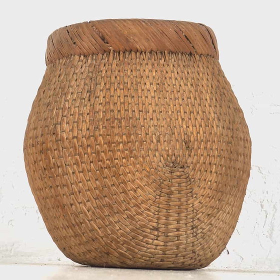 Panier de pêcheur antique (c.1900) #4, Objets déco, Osier, Marron (photo 10 sur 13)