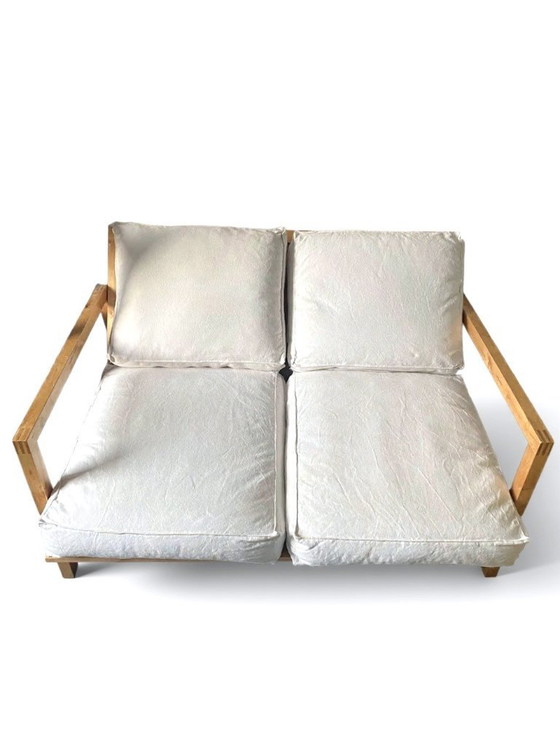 Image 1 of Vintage IKEA LILLBERG 2-Seater Sofa – Solid Birch – Adjustable