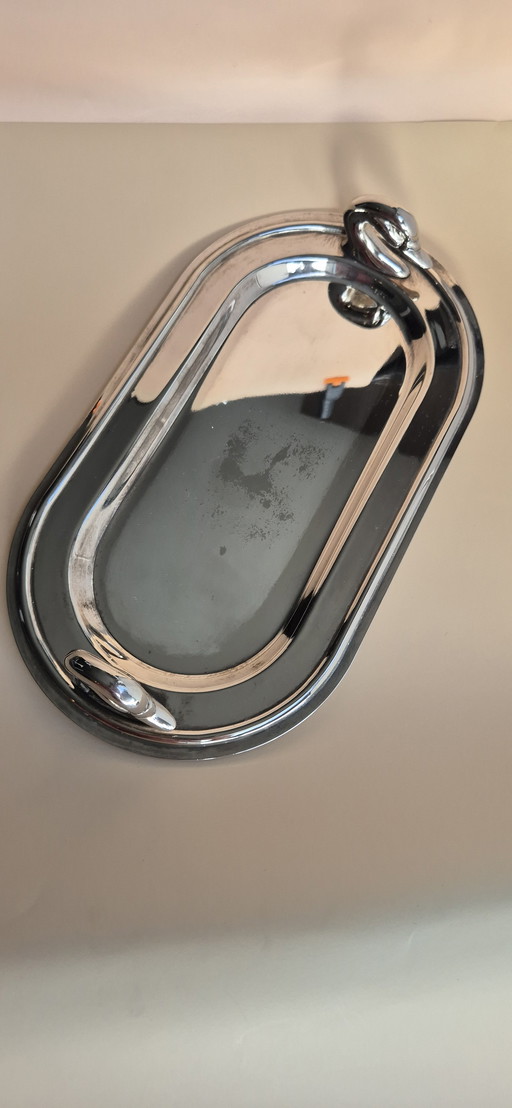 Vintage Duck Head Tray – Polished Metal – Art Deco Style – Foie Gras Server – Coffee Tray – France