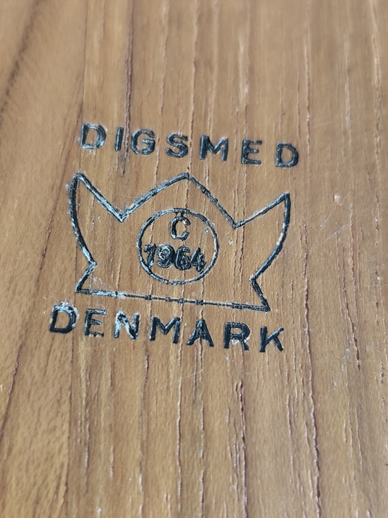 Image 1 of Piatto girevole originale Digsmed Denmark Lazy Susan – Piatto girevole in teak e vetro di metà secolo