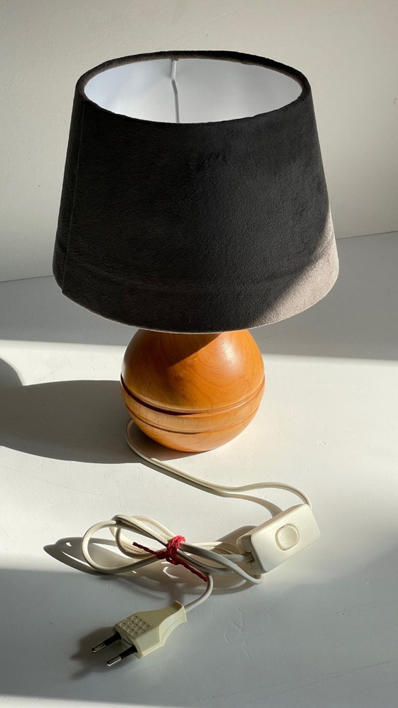 Image 1 of VINTAGE Solid Wood Pear-Shaped Lamp