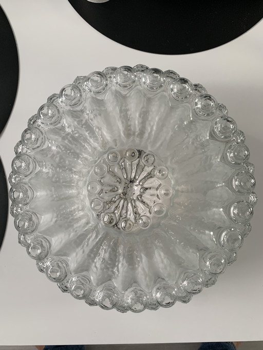 1970s Frosted Flower Bubble Glass Flush Mount Wall or Ceiling Light, Germany