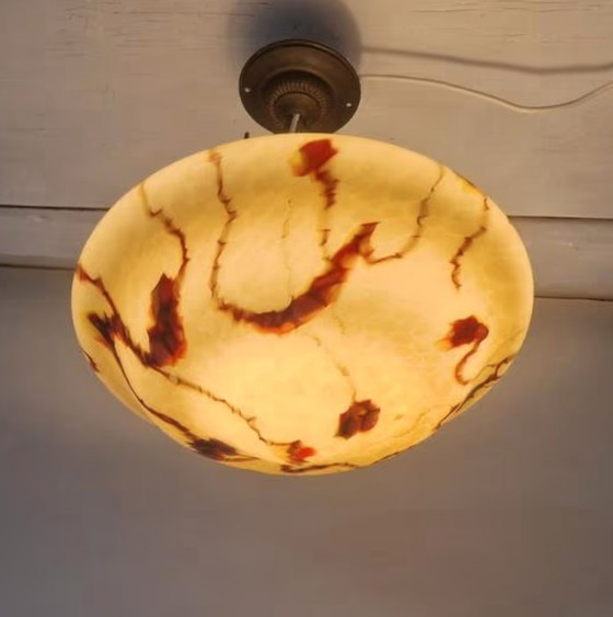 Image 1 of Vintage Scale Lamp With Marbled Glass