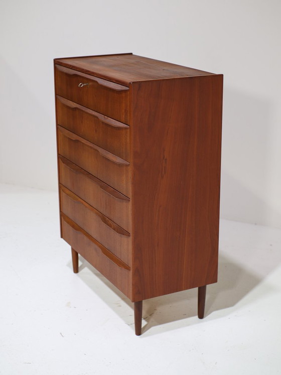 Image 1 of Tall teak chest of drawers vintage 1960s Danish