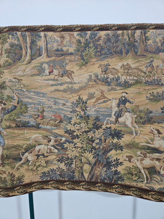 Wandtapijt met jachtmotief in Aubusson-stijl van JP Paris, jaren 70 – Wanddecoratie, Textile, 1970 (photo 3 of 18)