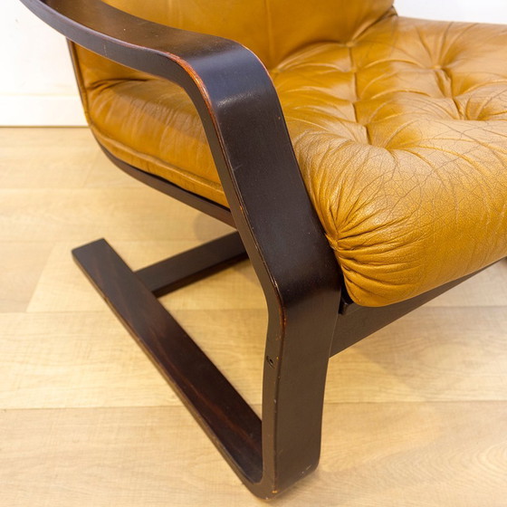 Image 1 of Deense fauteuil van gekleurd leer, 1970