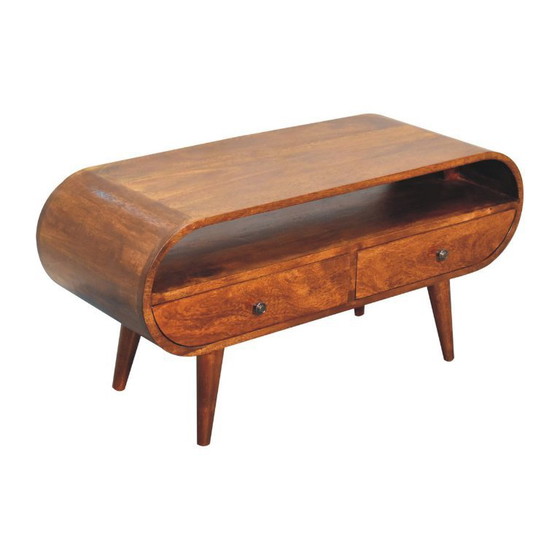 Image 1 of TV cabinet in solid mango wood with chestnut finish