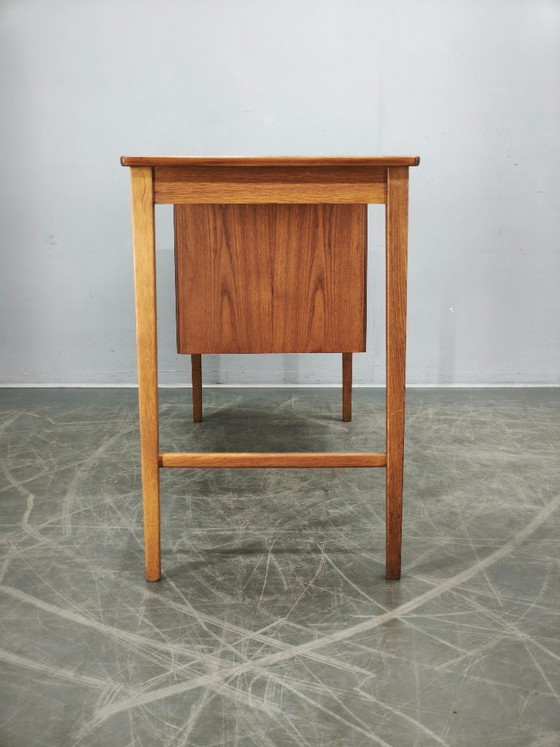 Image 1 of Sven Aage Madsen Teak Vanity Desk with Mirror, Denmark, 1960s