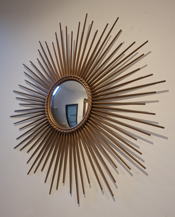 Image 1 of Espejo sol de 70cm, marca Chaty Vallauris, firmado a partir de 1960.