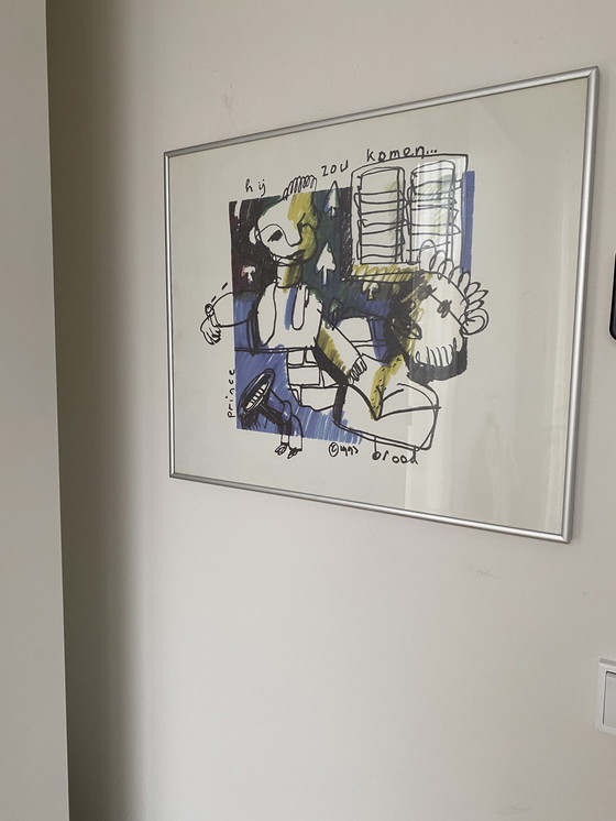 Image 1 of Herman Brood ondertekend, 1993 Prince avec verre léger