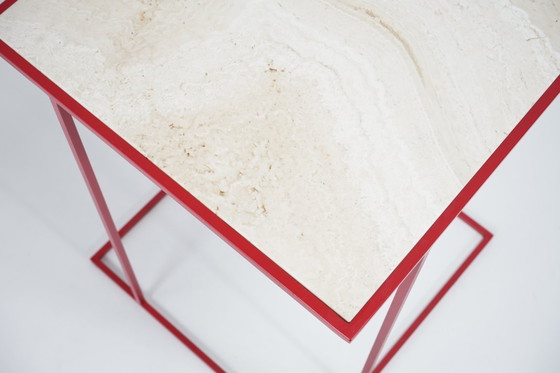 Image 1 of nest side table in travertine red