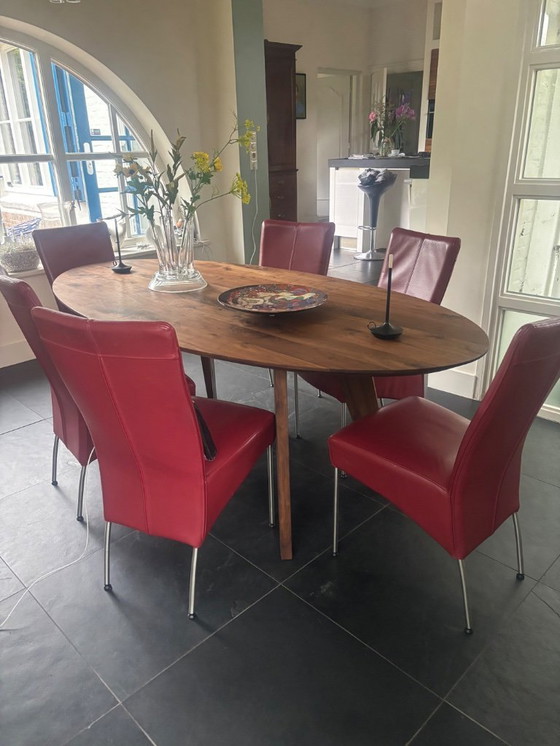 Image 1 of Oval Walnut Dining Table