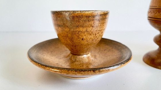 Image 1 of Portauova vintage in ceramica e legno