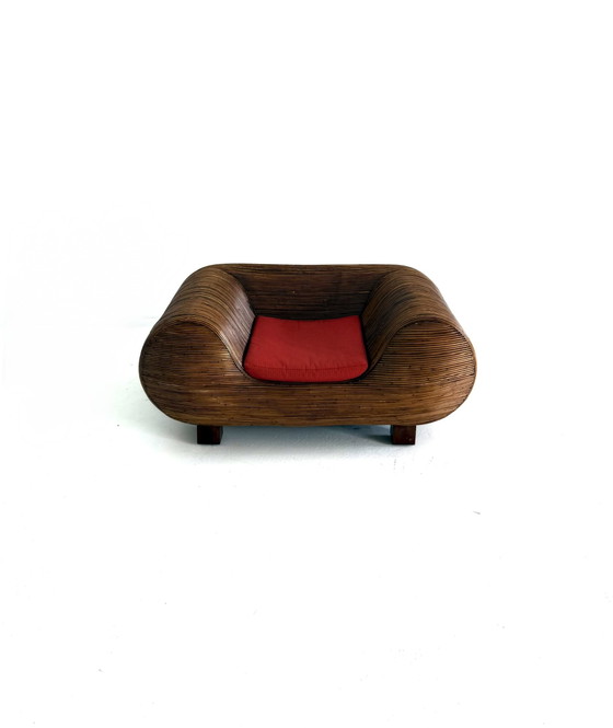 Vintage Pencil Wicker Sculptural Armchair, Italy ‘80 – Wood (photo 12 of 14)
