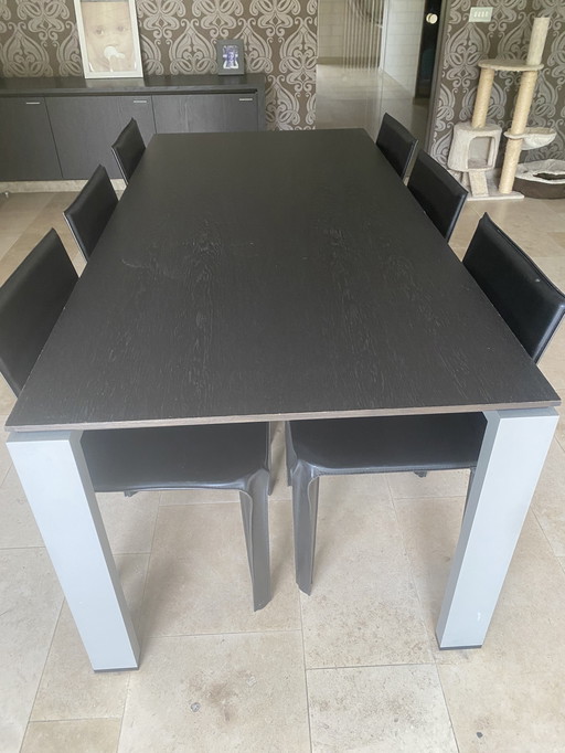 Couteau en bois Wengé + robe en bois Wengé + 6 poêles en bois Arker