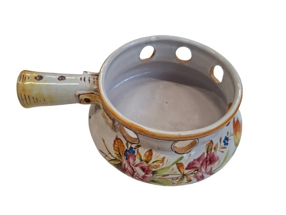 Image 1 of Hand-Painted Ceramic Warmer – Deruta Style – Vintage Collectible