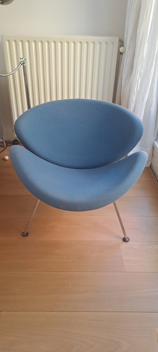 Artifort Orange Slice Van Pierre Paulin Met Voetenbank – fauteuils, Metal, Textile (photo 2 of 7)