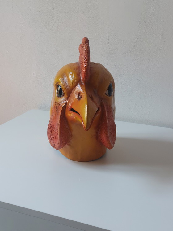 Image 1 of Old theater mask, children's papier-mâché, prop, chicken