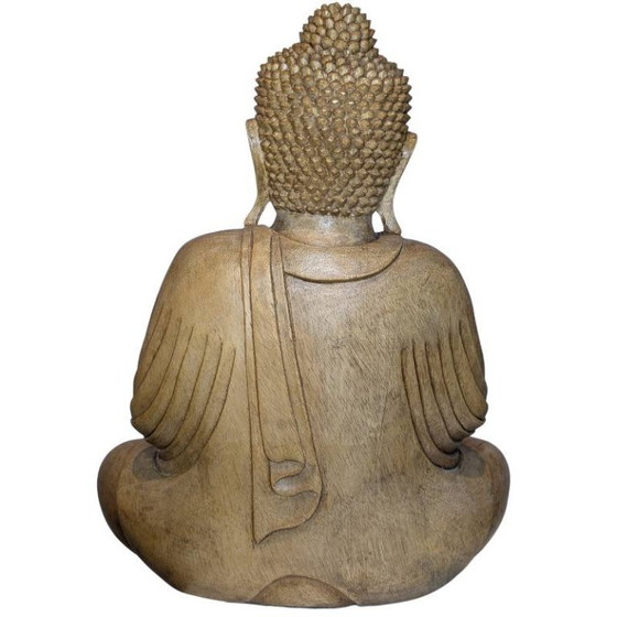 Vintage Hand-Carved Wooden Buddha – Southeast Asia - 118 – Sculpture (photo 5 of 10)