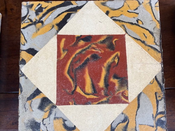 Image 1 of Set di 6 piastrelle francesi d'epoca, anni '30-'40 circa