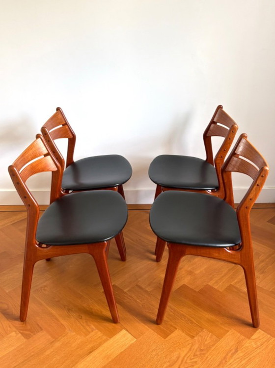Magnificent set of 4 Danish Erik Buck model 301 chairs – Christiansen Mobelfabrik, Dining chairs, Wood (photo 16 of 19)