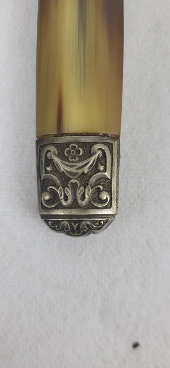 Art Deco serving cutlery with horn handle – Cutlery Sets, polished steel, Metal (photo 8 of 9)