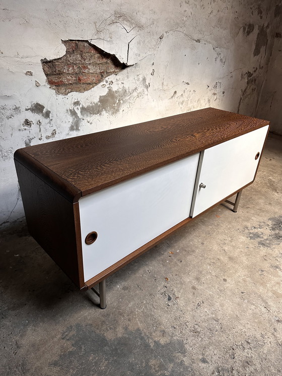 Image 1 of Vintage Pastoe sideboard – wenge & white sliding doors