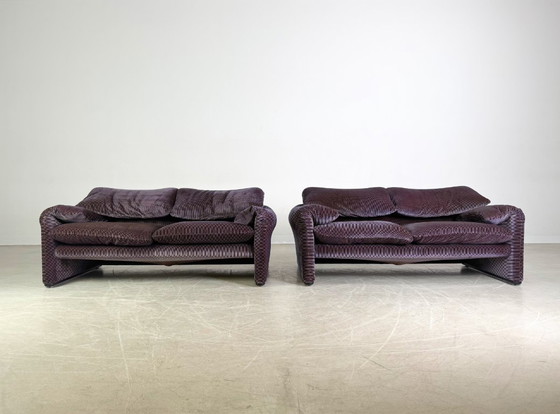 Image 1 of 2x divano a due posti Cassina Maralunga divano in tessuto a coste Vico Magistretti