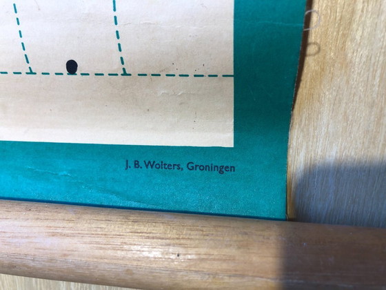 Image 1 of Tabella scolastica vintage, mappa scolastica, lettere e scrittura - 64 x 86 Wolters Noordhoff, come nuova