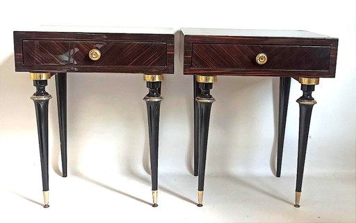 Coppia di comodini Art Déco in palissandro Rio