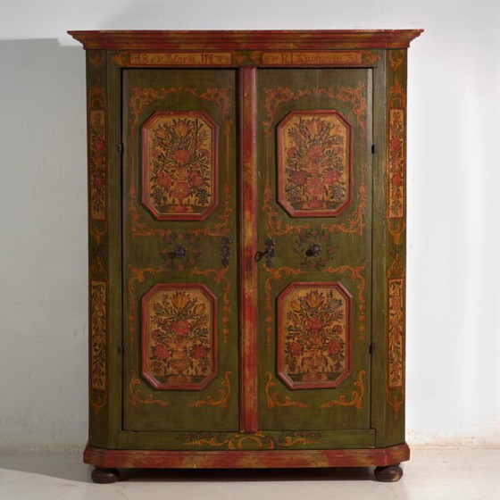 Antique painted armoire in pine wood – Austria, Year 1831 – Wardrobes, Rustic (photo 26 of 40)