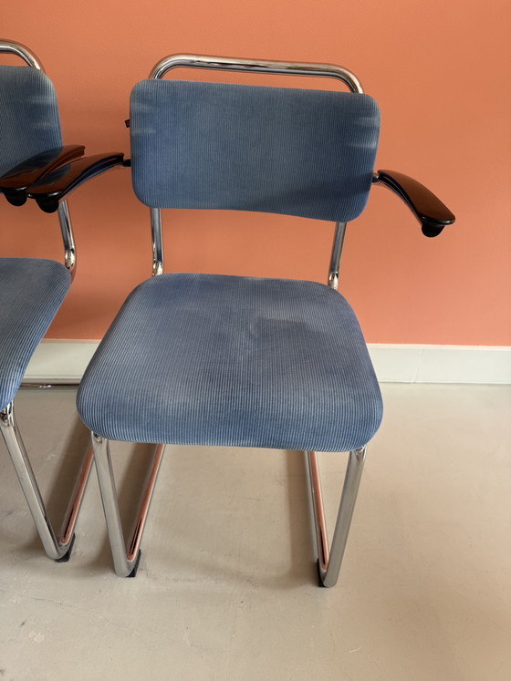 Image 1 of 6 chaises longues originales Gispen Dutch Originals – 4 x 101L + 2 x 201L avec accoudoirs