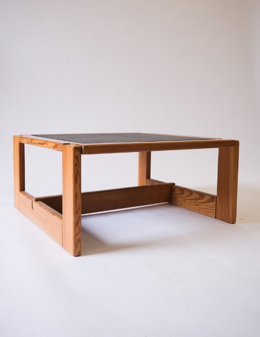 Vintage coffee table with slate top