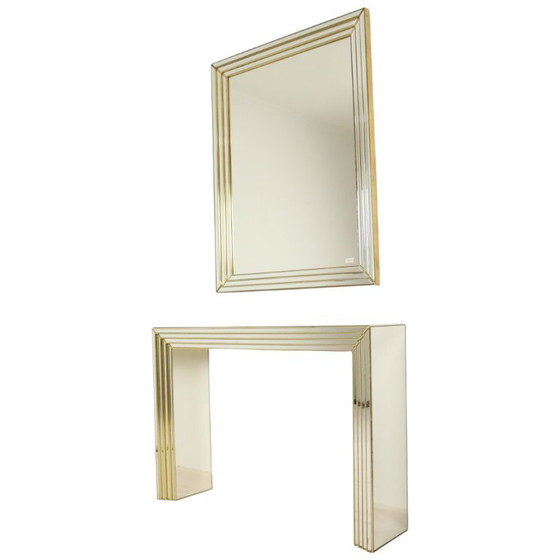 Image 1 of Zeldzame Design Spiegel met Console Zilver Goud Deknudt